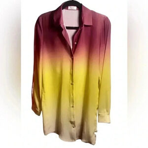 ACNE long sleeve button down tye dye polyester collared day 2 nite shirt 36